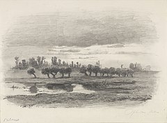 'View over the river-landscape near Opheusden', undated; pencil on paper