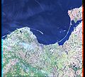 Satelitní snímek Gdaňského zálivu