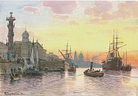 Вид Малой Невы и Тучковой набережной, 1892.