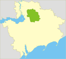 Orikhiv Raion (green) within Zaporizhia Oblast.