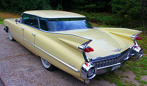 1959 Cadillac Sedan Deville Four Window (Flat Top) с задним стеклом, заходящим на боковины и плоской крышей