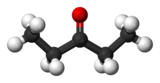 Ball-and-stick model of 3-pentanone