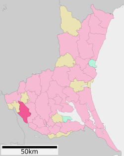 Bandōn sijainti Ibarakin prefektuurissa