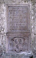 Lapide della tomba di Malatesta Novello conservata nella biblioteca Malatestiana (la tomba è andata perduta).