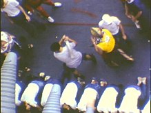USS Blue Ridge "Whipping Time". Steaming to Rio de Janeiro on 26 February 1971. Blue Ridge CROSSING THE LINE 1971 Whipping Time.jpg