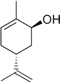 Stereo skeletal formula of carveol ((1S,5R)-5-yl,-1-ol)