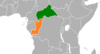 Location map for the Central African Republic and the Republic of the Congo.