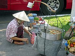 Mobile Nudelsuppen-Garküche in Ho-Chi-Minh-Stadt