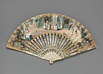 Fan with the garden of Chiswick villa; 1757; kid and ivory; 26.4 x 47.9 cm; Metropolitan Museum of Art