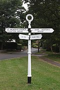 A finger post in Chawton, Hampshire, outside of the Jane Austen House Museum.