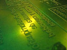 A flexographic printing plate. Flexography-Platecloseup.JPG