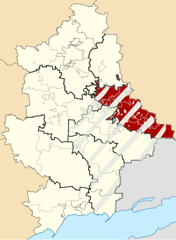 霍爾利夫卡區在頓涅茨克州的位置