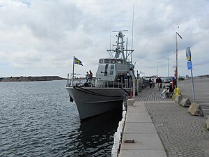 HMS Jägaren förtöjd i Hunnebostrand sommaren 2011.