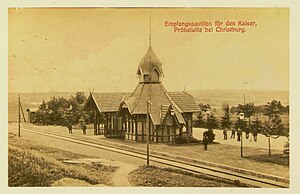 Haltepunkt Prökelwitz – Empfangspavillon für Kaiser Wilhelm II. (vor 1918)
