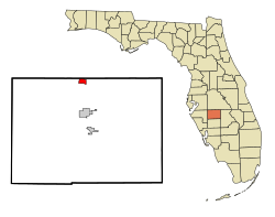 Location in Hardee County and the state of فلوریڈا