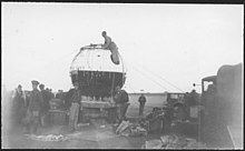 Explorer II gondola, 1935 Historic weather balloon "Explorer II." Lake Andes NWR, South Dakota. - NARA - 283836.jpg