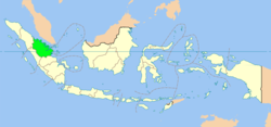 廖內省位於印度尼西亞的位置