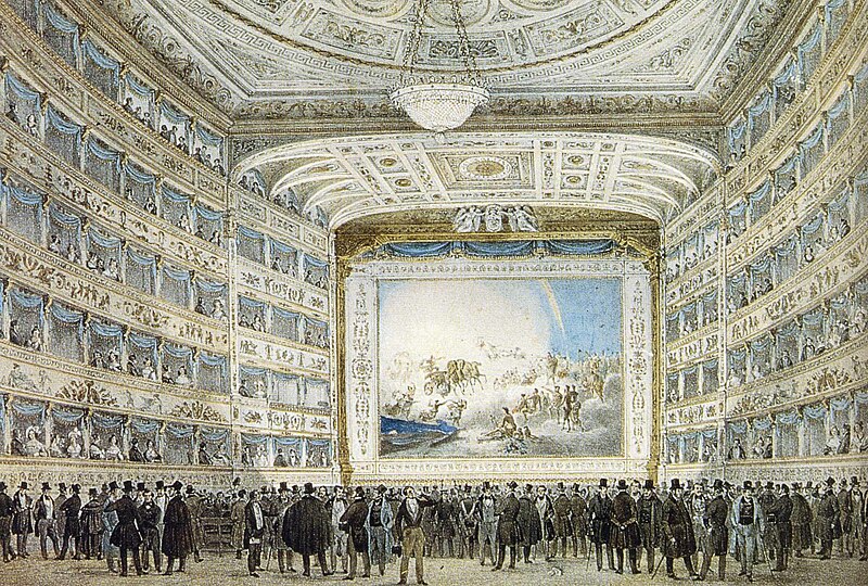 800px Interior of La Fenice in 1837 Original at Museo Correr