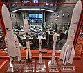 Maquetes dels coets Ariane 5, Soyuz, Vega, Vega C i Ariane 6.