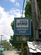 Een jeepney-stopbord