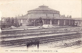 La rotonde du dépôt, dans les années 1910.