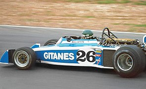 Jacques Laffite au volant de la Ligier JS5 en 1976.