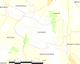 Mapa obce Cassaigne