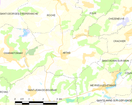 Mapa obce Artas