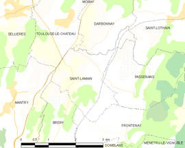 Mapa obce Saint-Lamain