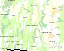 Mapa obce Valfin-sur-Valouse