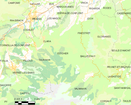 Mapa obce Estoher