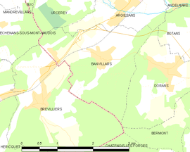 Mapa obce Banvillars