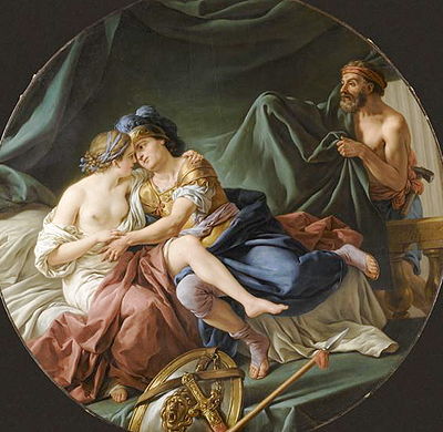 Venus and Mars surprised by Vulcan, by Louis Jean Francois Lagrenée. Example of Adultery