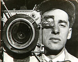 Mikhail Kaufman with his camera