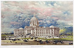 Winning competition design for the Montana State Capitol, 1896 (unbuilt but later used for the Arkansas State Capitol)