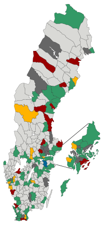 Map showing the current state of the Offentligkonst.se-project