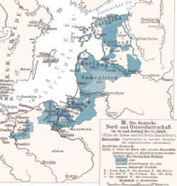 條頓騎士團國1410年版圖。