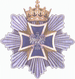 Gwiazda Krzyża Wielkiego Orderu Krzyża Wojskowego z wyobrażeniem Korony Chrobrego.