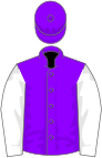 Violet, white sleeves, violet cap