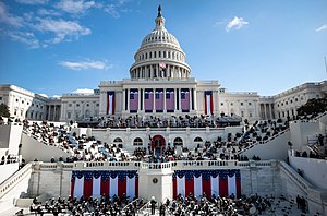 Presidential inauguration at the western front of the U.S. Capitol facing the National Mall (site since Reagan in 1981) - Joe Biden, January 20, 2021 P20210120CK-1111 (50912592147).jpg