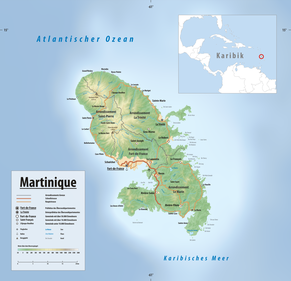 Reliefkarte Martinique