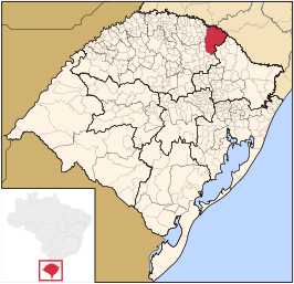 Ligging van de Braziliaanse microregio Sananduva in Rio Grande do Sul