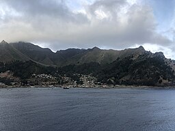 Robinson Crusoe Island shipboard View of the town of San Juan Bautista