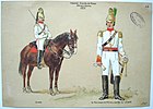Guardia (soldato) e capitano (ufficiale) della Guardia Imperiale d'Onore nel 1825.