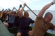 A U.S. Navy rowing team US Navy 070425-N-4198C-002 Personnel Specialist 1st Class Omar Saliba and Hospital Corpsman 1st Class Ryan De La Cruz lead the men^rsquo,s Navy rowing team.jpg