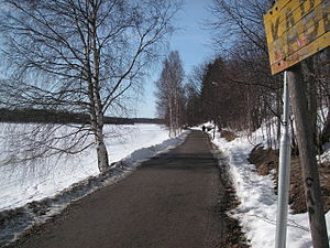 Strandpromenaden i västlig riktning från stan (vintern 2011).