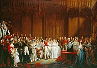 Queen Victoria's wedding to Prince Albert in the Chapel Royal, St James's Palace, painting by George Hayter, 1842 Victoria Marriage01.jpg