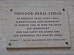 Theodor Herzl Stiege – Gedenktafel