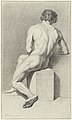 Zittend mannelijk naakt, op de rug gezien (1791)