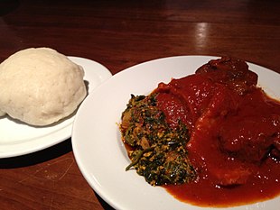 Picture of pounded yam known as iyan in Yoruba on a plate